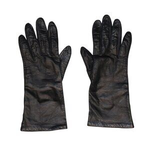 Women’s Vintage Black Leather Gloves | Lined | Classic Winter Gloves